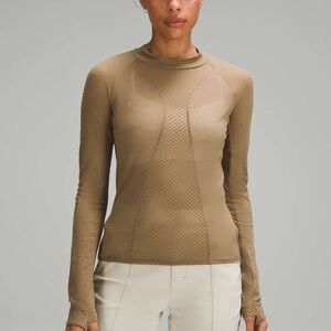 🆕 Lululemon Lab Breathable Wool Blend Running Top • Frontier Beige • Sz M • $118